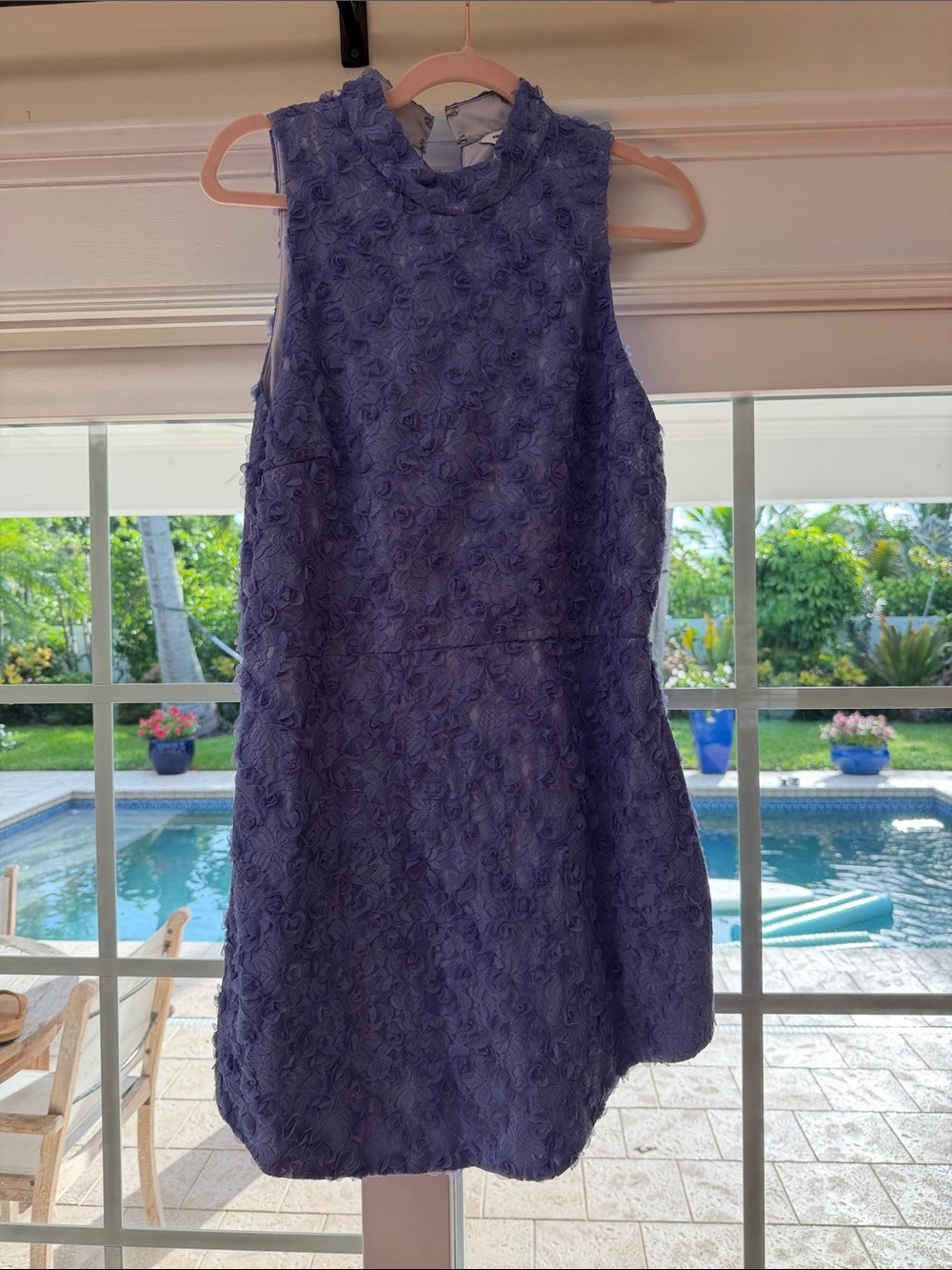 Amanda Uprichard Lavender Sleeveless Floral Appliqué Dress